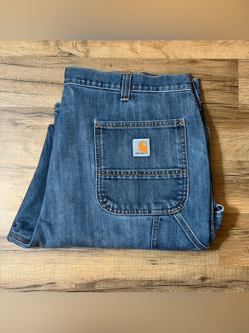 Carhartt 40x30 Denim Relaxed Carpenter Jeans durable, reinforced stitching EUC